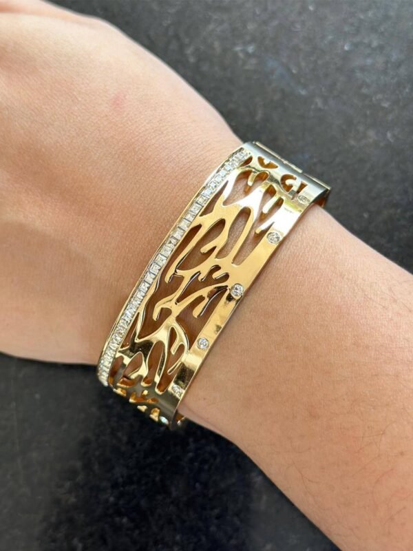 Gold Abstract Filigree Bangle