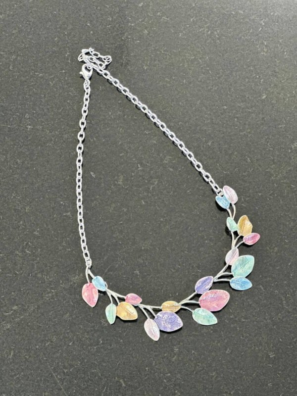 Silver Pastel Leaf Necklace